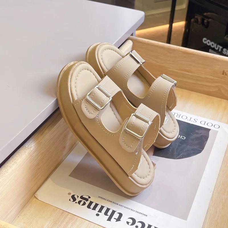 Children's Slipper for Girls Summer Open-toe Boys Causal Beach Slides Mules Fashion Thick Bottom Kids Cool Slippers Versatile