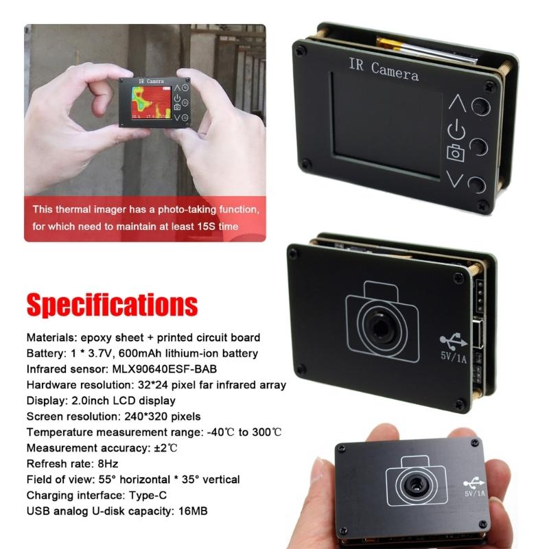 Mlx90640 Infrared Thermal Imager Infrared Thermal Sensor Camera Temperature Sensor Equipped USB U-disk Function