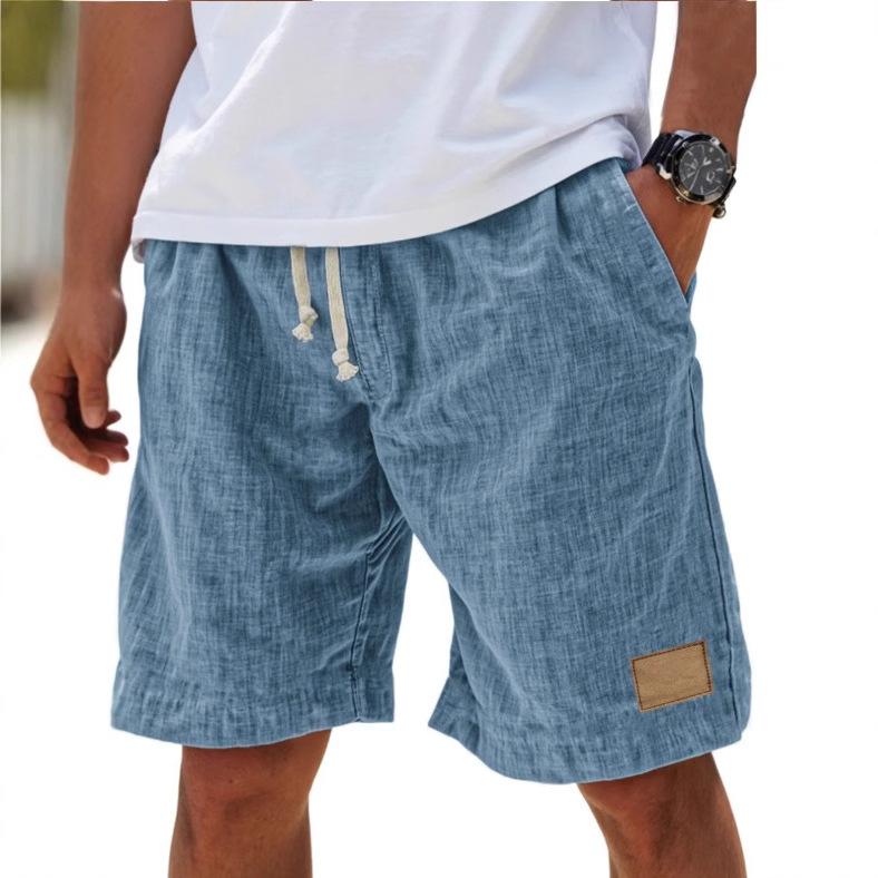 Lässige Herren-Leinenshorts mit Kordelzug, leicht, atmungsaktiv und bequem für den Sommer, mit elastischem Bund, in verschiedenen Farben erhältlich