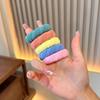 5pcs/Set Mixed Color Thick Hair Ties Soft Seamless Towel Scrunchies Women Girls Elastic No Damage Ponytail Holders Rubber Band