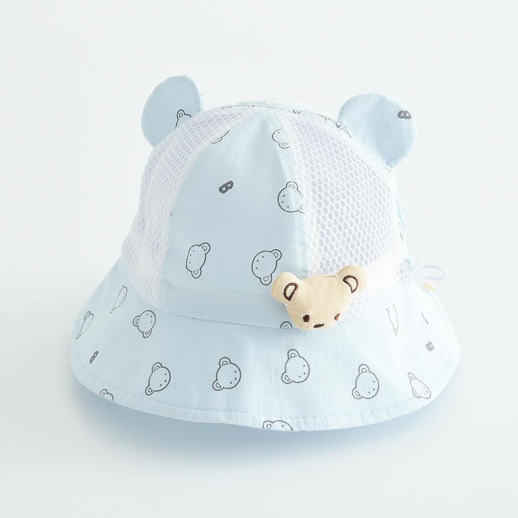Cute 3D Little Bear Fisherman Hat - Windproof, Sun Protection, Versatile Mesh for Outdoors