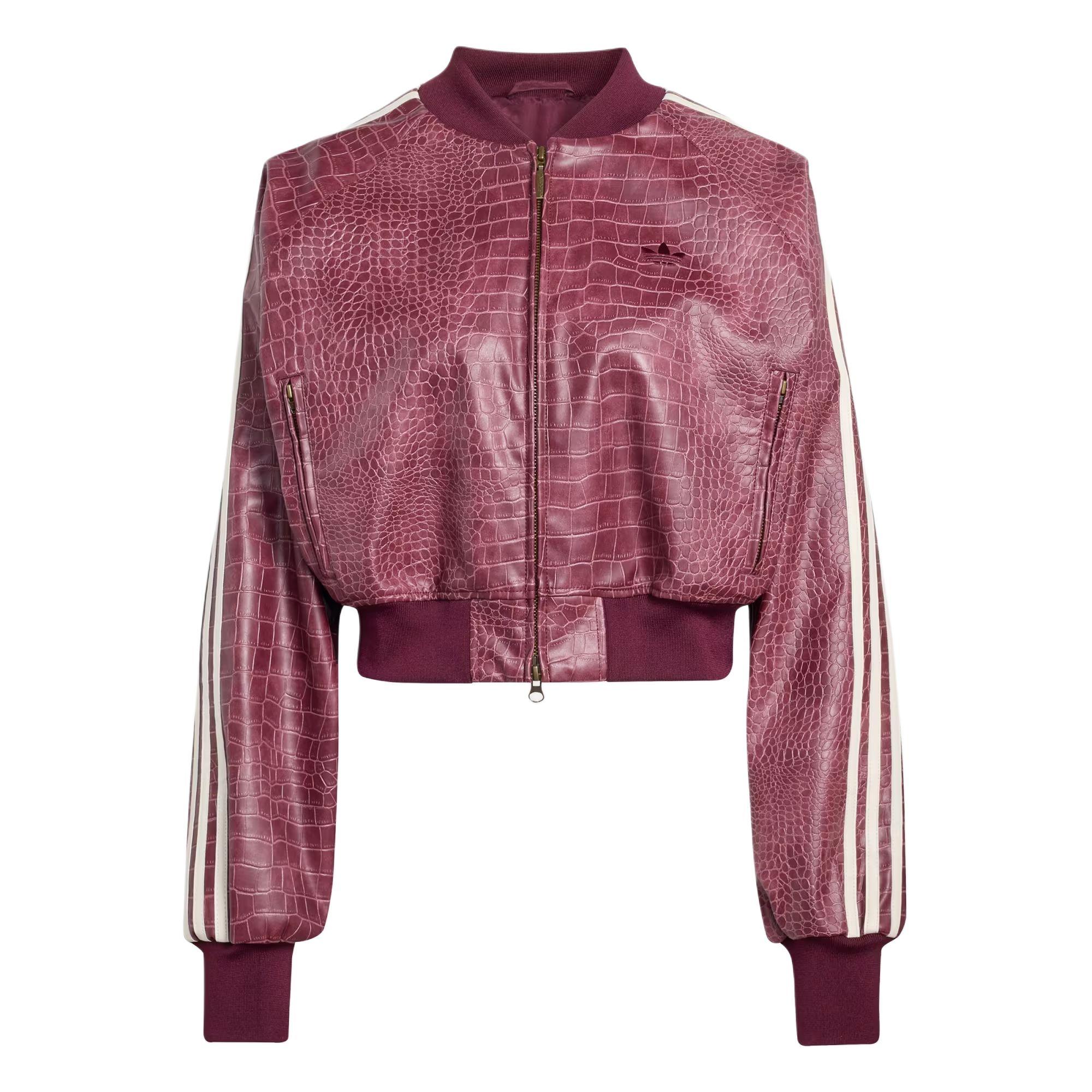 

Adidas Originals crocodile-effect stripe bomber jacket KD8792 XL