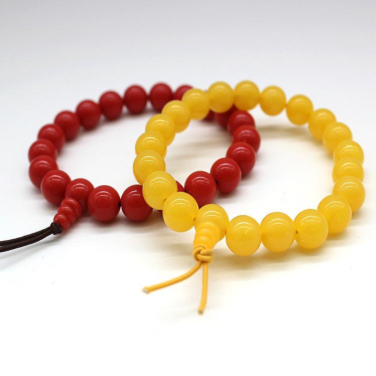 

Мода Природные Chalcedony камень Имитация пчелиного воска бисер браслет Bangle