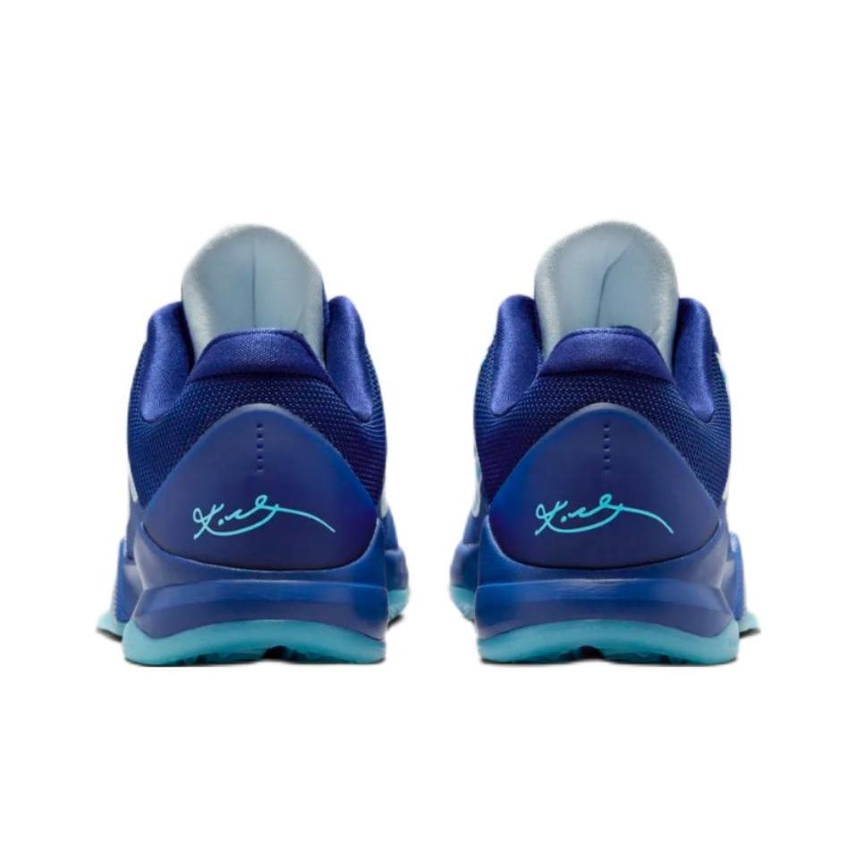 New Nike Kobe 5 Anti Slip Wear Resistant Low Top Children's Basketball Shoes Blue Teenagers