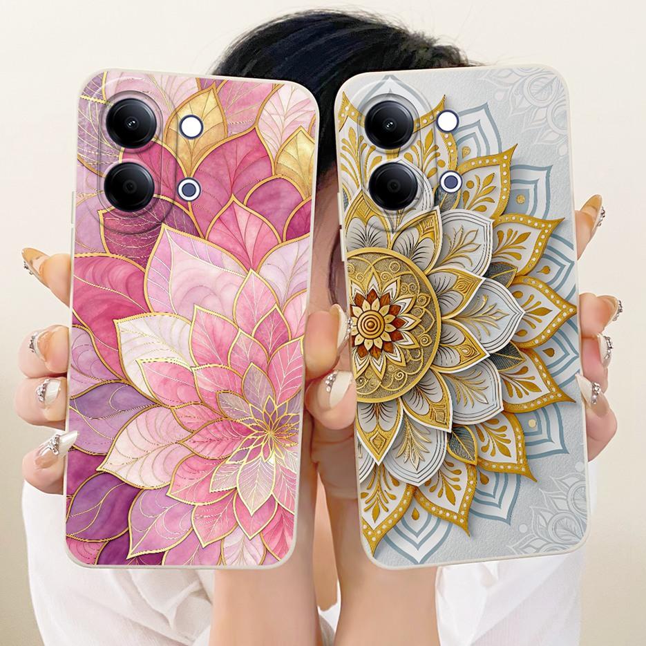 For Vivo Y05 4G Case New Luxury Bow Love Heart Painted Cover Soft TPU Phone Case For Vivo Y11d Y 05 VivoY05 VivoY11d Fundas Bags
