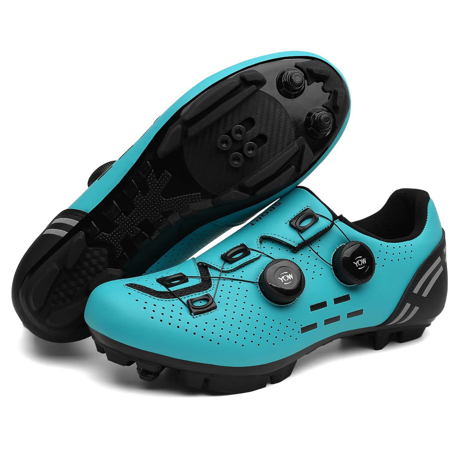

MORYTRADE MTB Shoes Cycling Shoes SPD 26.5 cm turquoise blue бирюзовый синий