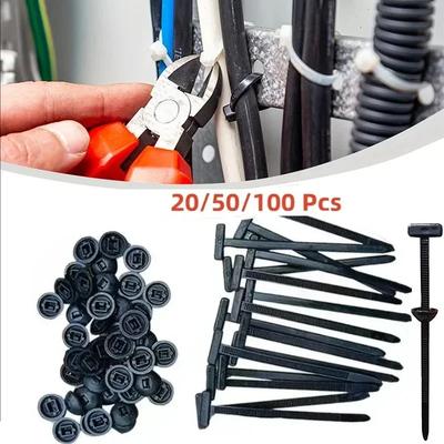 20/100pc Universal Nylon Cable Tie Buckle Self-locking Zip Tie Buckle Household Cable Fixed Strap Gap Car Instrument Zip Tie New