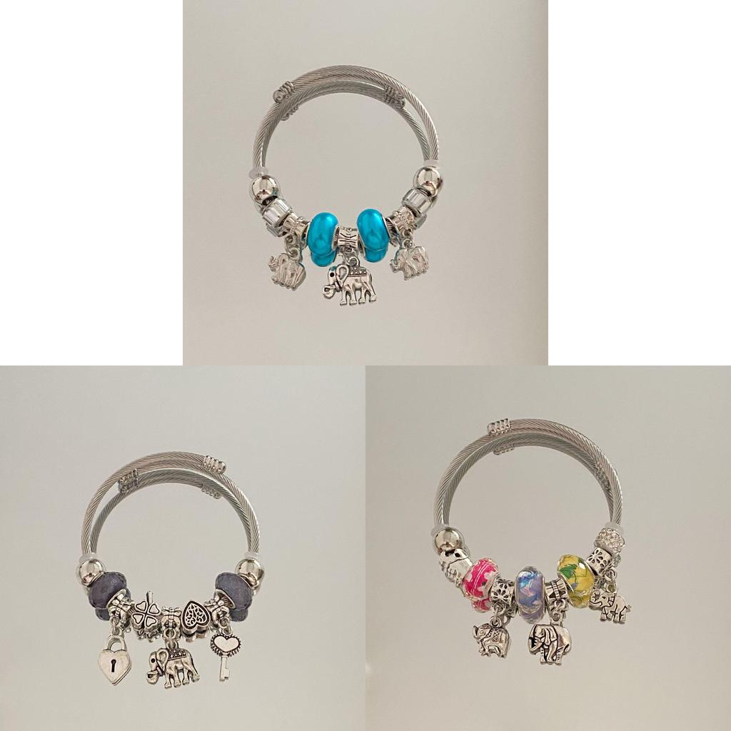 Modern Elephant Bead Bracelet With Stainless Steel Material For Fashion Casual Wear