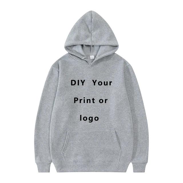 2024 Man Woman Casual Custom Printed Text DIY Hoodie Customized Logo Personalized Hoody Custom Hoodies Text Logo Sweatshirt