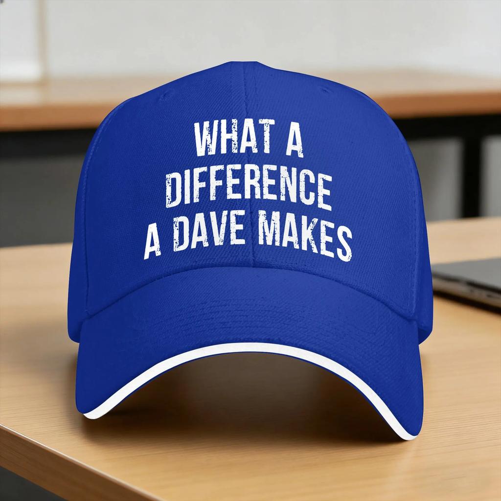 What A Difference A Dave Makes Sun Baseball Cap Summer Streetwear Hip Hop Hats For Unisex Adult Outdoor Gym Baseball Caps