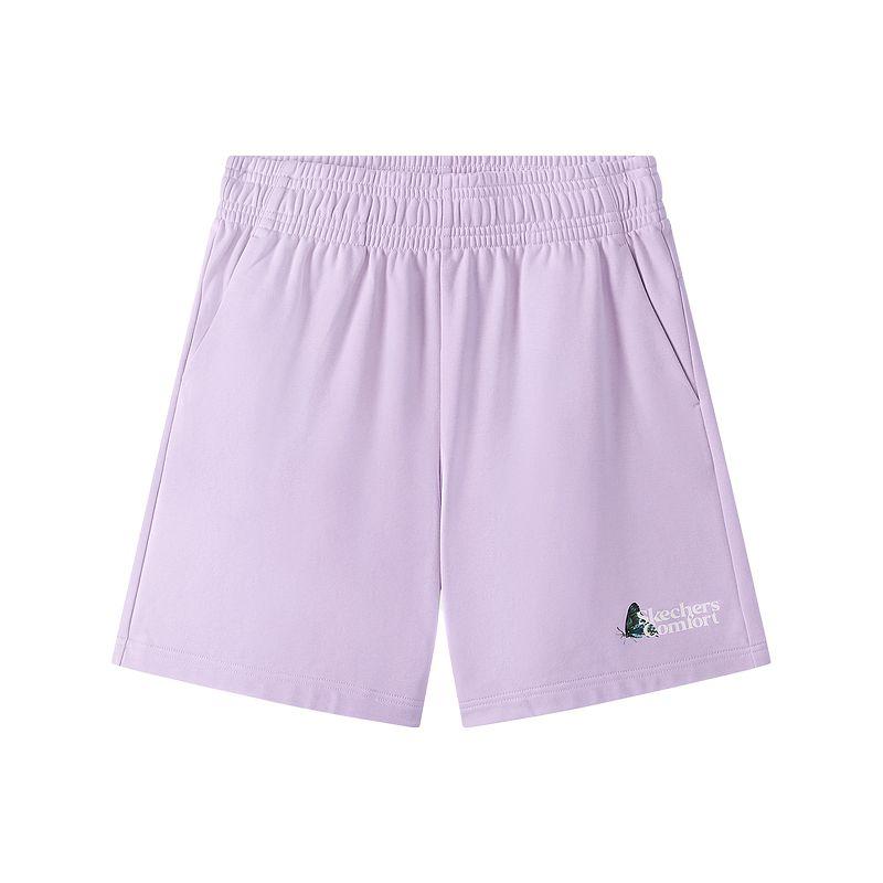 Skechers Fashionable Versatile Sports Five-Point Knitted Casual Shorts Women shorts Lavender L225W132-00KC S