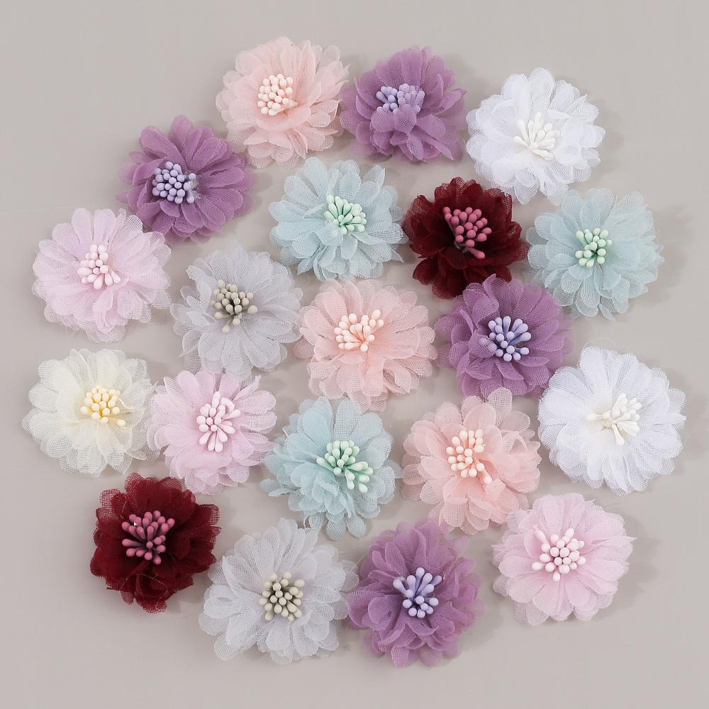 5/10Pcs Chiffon Yarn Artificial Flowers 4CM Fake Flowers for Home Room Decor Garden Wedding Decoration DIY Craft Gifts Accessory