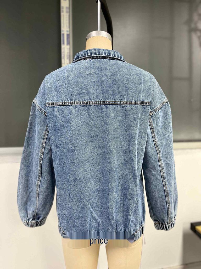 Women's European & American INS Loose Pullover Casual Denim Top