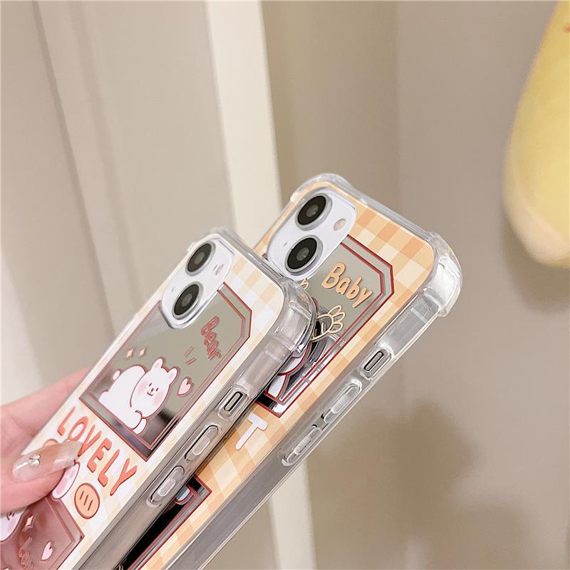 Zhitai Cartoon Spiegel Handyhülle für iPhone 13/14, Huawei Mate 60/50, Xiaomi 14