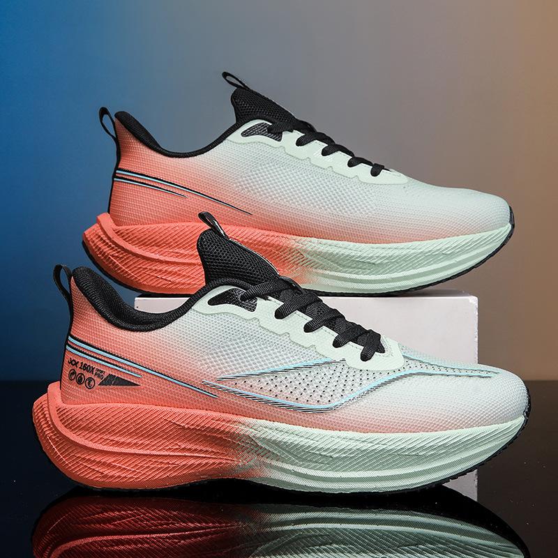 Guochao Jugend ultraleichte Stoßdämpfung und rutschfeste Rennlaufschuhe Herren Mesh atmungsaktiv echte explosive Carbonplatte Freizeitsportschuhe