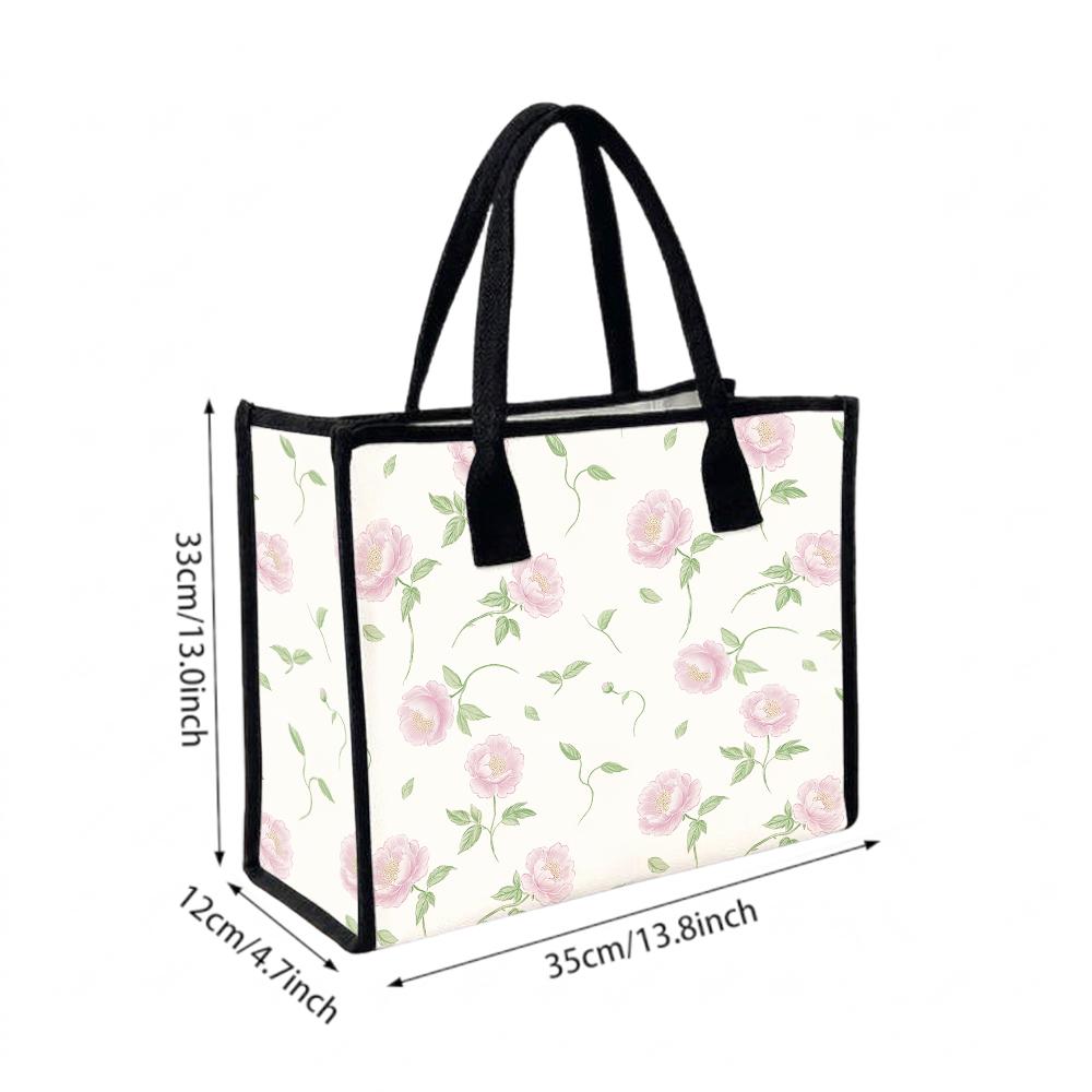 Floral Tote Bag Fashion Casual Large Capacity Handbag for Daily Use Shopping Travel