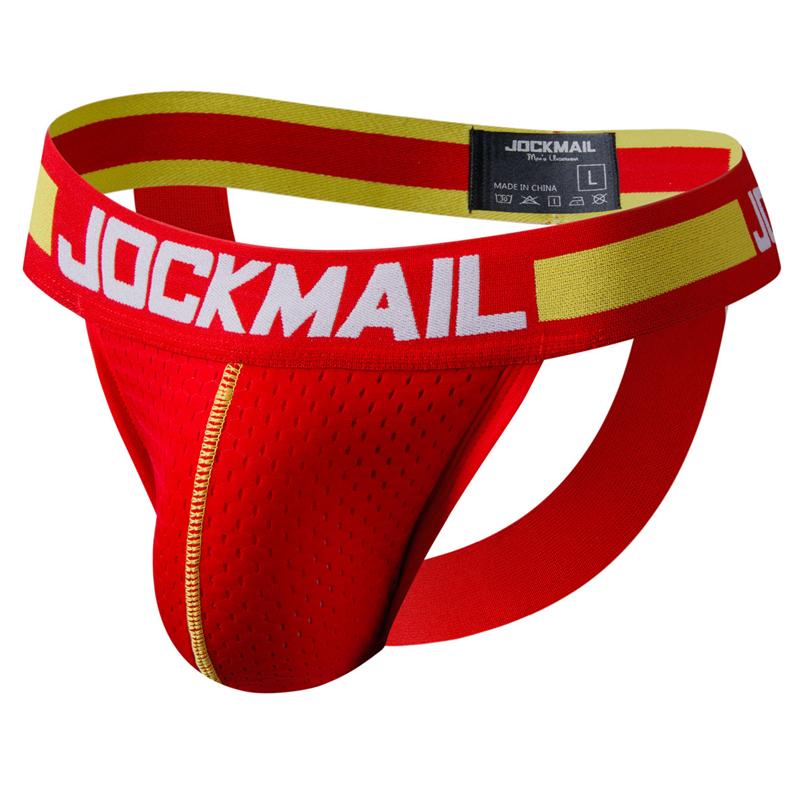 Jockstraps JOCKMAIL Fashion Low Waist Men's Thong Underwear Mesh Breathable Sexy Jockstraps Halo Sports Daily Casual Man G-string Underpnats