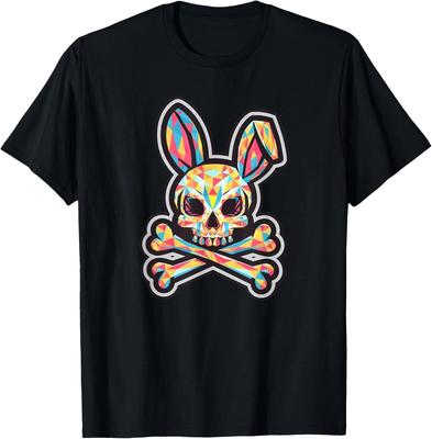 Colorful Skull Crossbones Bad Rabbit Bunny Holiday Humor T-Shirt