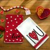 ARKENY Valentines Day Kitchen Towels Red Heart Dish Towels 18x26 Inch Ultra Absorbent Wedding Drying Cloth I Love U Sign Hand Towel for Valentine