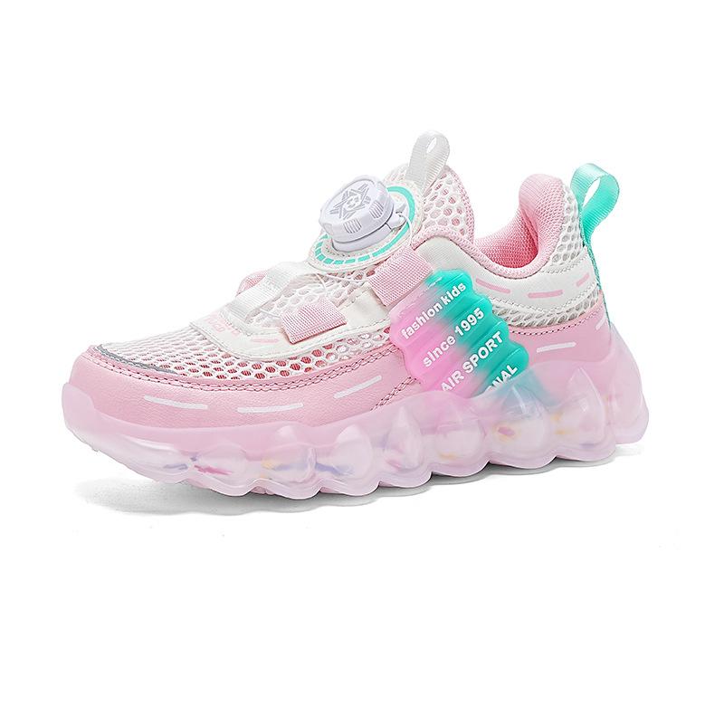 3110 Kindermode Sportschuhe Drehverschluss Laufschuhe Frühling und Sommer Low-Top Mesh Klassenkameraden Jungen und Mädchen Grundschüler ti