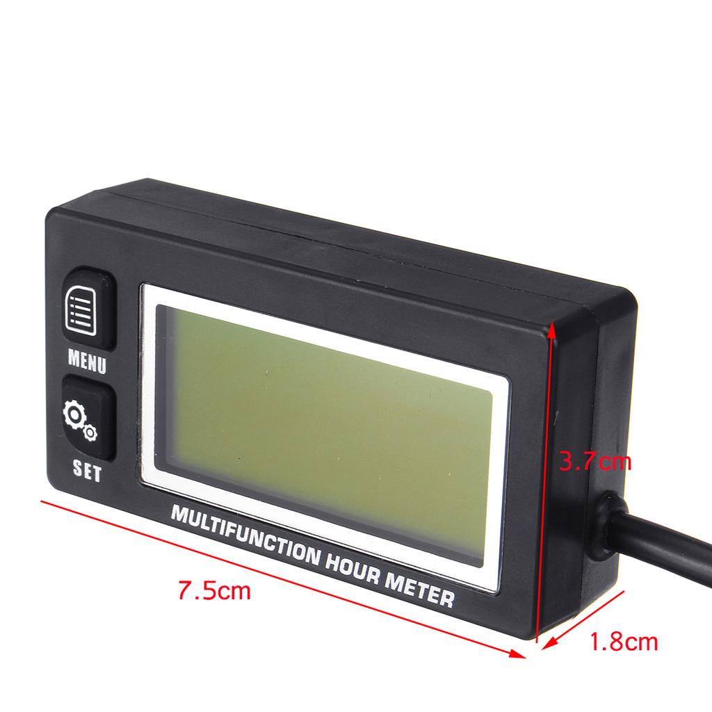 Buy Backlit Multifunction Hour Meter Tachometer Voltmeter Clock