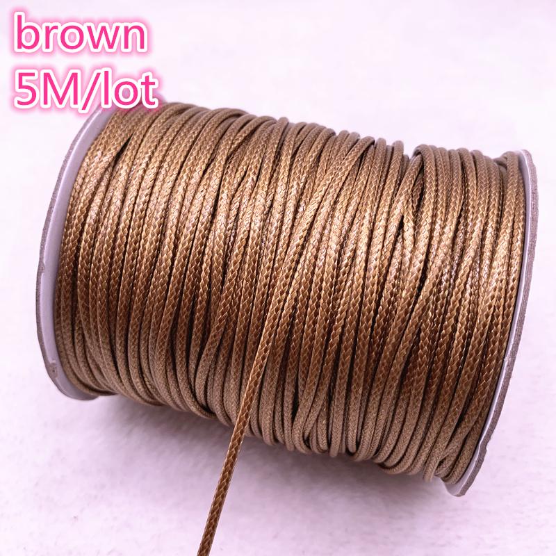 NEW 5Meters 2.0mm Waxed Cotton Cord Waxed Thread Cord String Strap Necklace Rope Bead DIY Jewelry Making for Bracelet