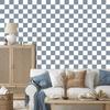 Checkerboard wallpaper white, blue and light gray 50x1000