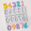 1Set Silicone Number 0-9 Embossed Mold for Fondant Candy Chocolate Cake Resin, DIY Baking Handicraft for Cake Decor Clay Molds