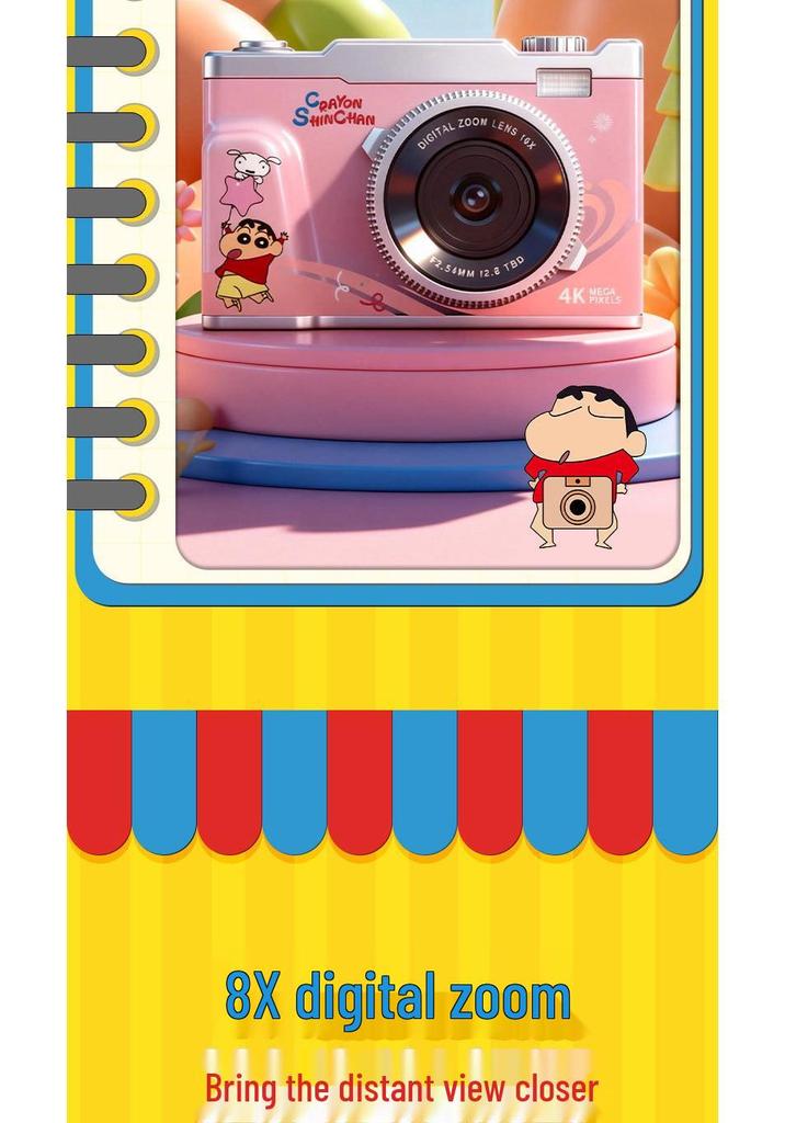 Crayon Shin-chan Retro Mini HD Cartoon Mirrorless Camera for Students