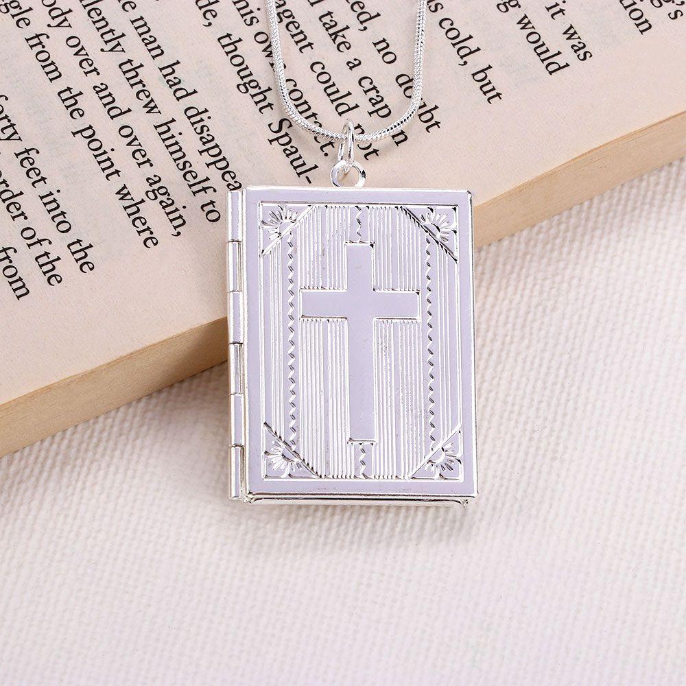 Charms Cross Bible Box Christian Pendant Pciture Frame Clothing Accessories Jewelry Chains Necklace