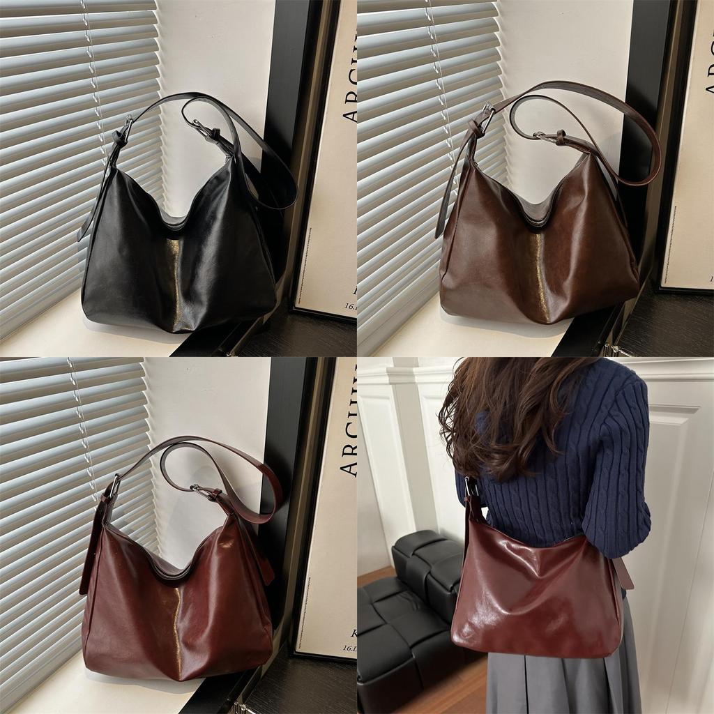 Womens Fashion Pu Shoulder Bag With Zipper Closure And Inner Phone Pocket For Casual Wear
