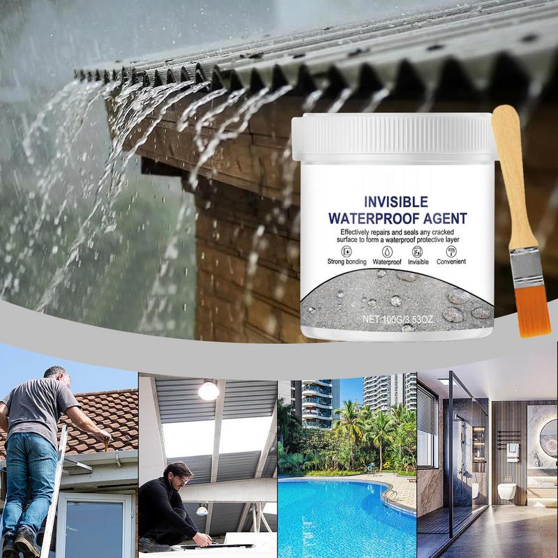 Invisible Paste Glue With Brush Leak-Proof Glue Sealant Strong Sealant Toilet Repair Tools Invisible Sealing Coating For Indoor