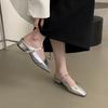New Designer Vintage Women Slippers Cover Toe Slip On Muels Shoes Ladies Casual Outdoor Low Heel Sandalias