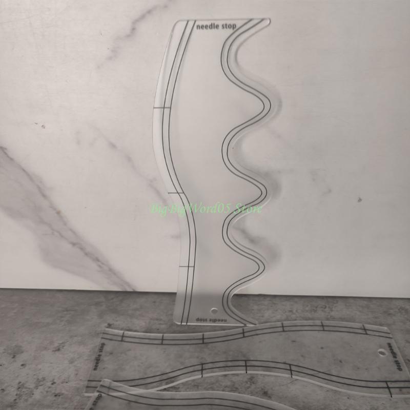 24TE 5 Pcs Acrylic Quilting Ruler Clear Quilting Templates Sewing Ruler for Crafting