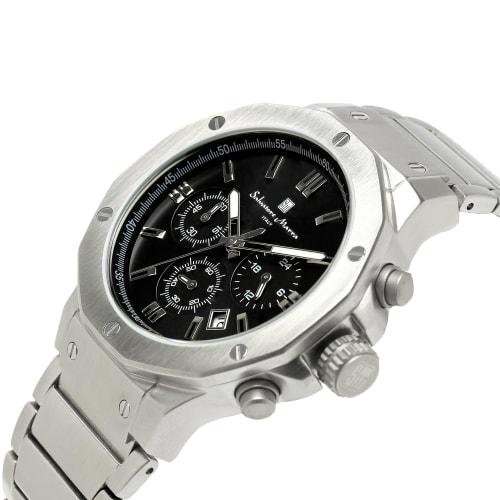 Salvatore Marra Men's Chronograph Watch, 10 ATM Water Resistant, Business, 20th Anniversary Limited Edition Model, SM18117SS (Black)