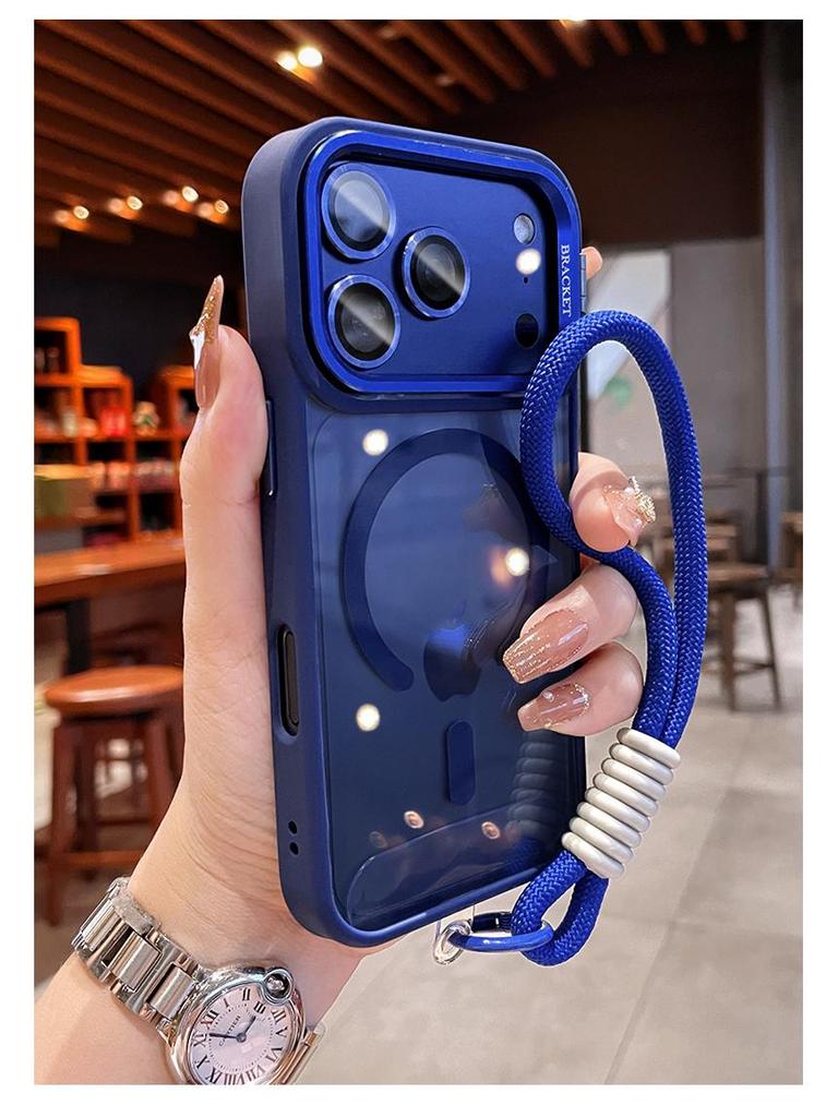 Magnetische Acryl iPhone 17 Linsenhalter Hülle mit Lanyard