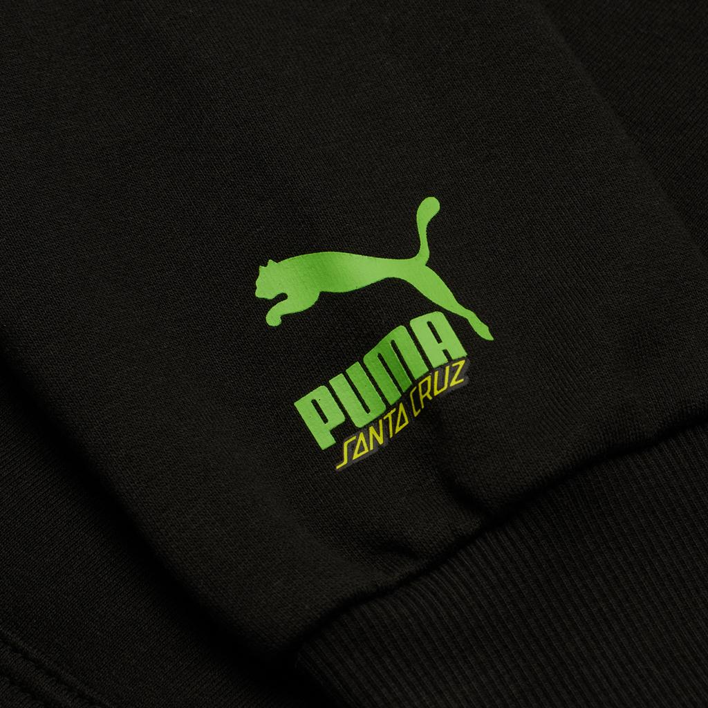 Puma Felpa Girocollo Unisex con Stampa Logo Solido Co-Branded X Santa Cruz e Tasca a Canguro Nera 532241-01