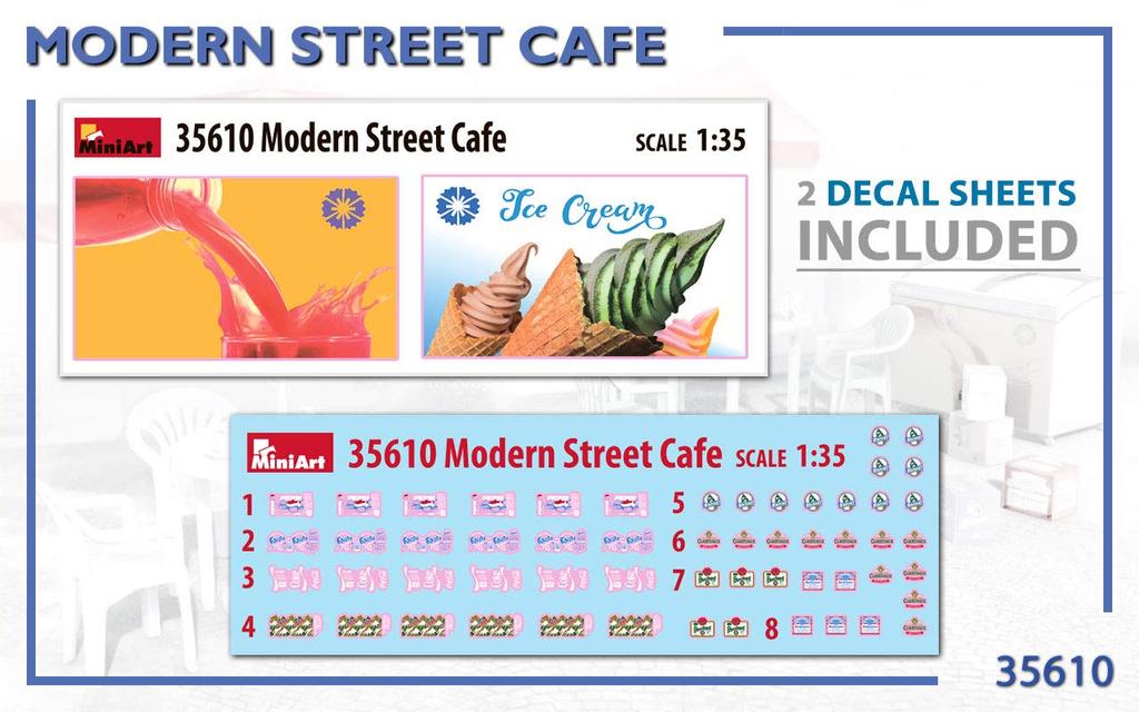 Mini Art Modern Street Cafe Plastic Model MA35610 1/35