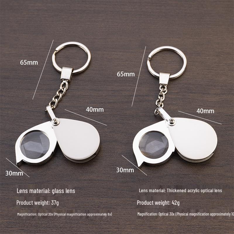 Sank 30X Foldable Metal Keychain Magnifier with HD Glass for Reading Small Print