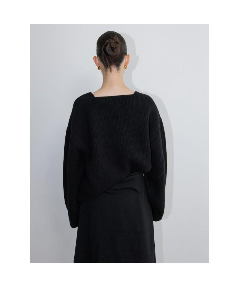 Diaepeocheo Bulky V Neck Sweater Black (Ta5X51A045)