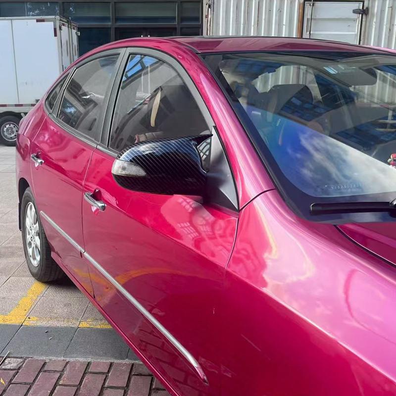 For Hyundai Elantra Avante 2008-2010 ABS Car Rearview Side Mirror Cover Wing Cap Exterior Door Housing Trim Adhesive Sticker