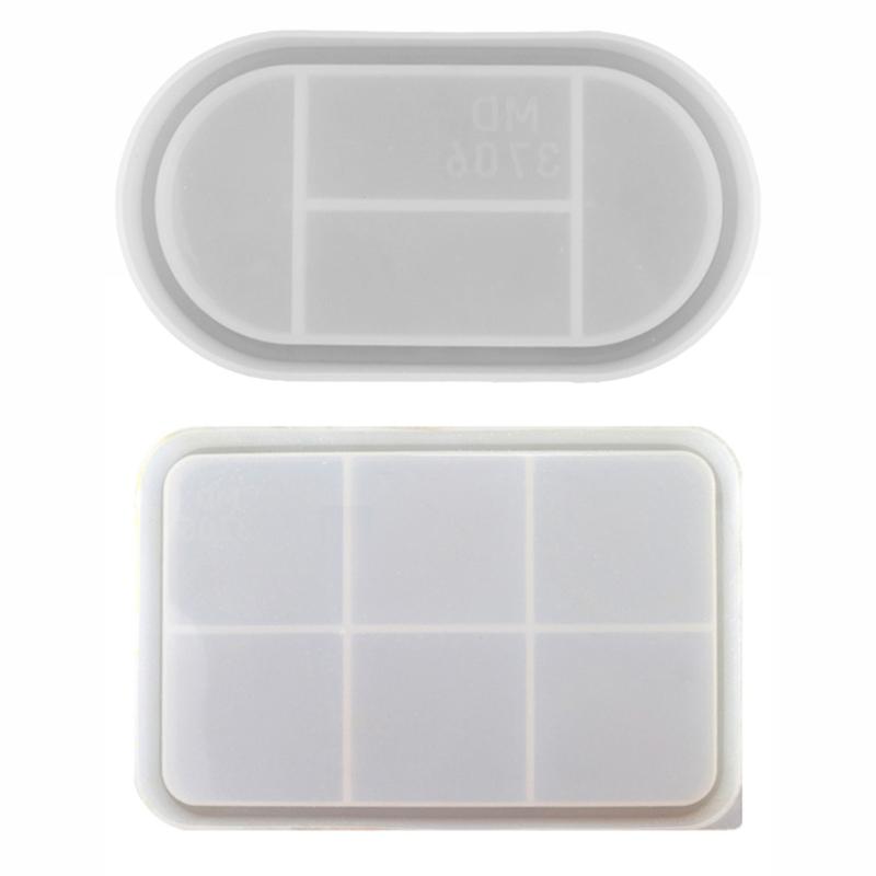 2Pcs Epoxy Resin Molds Big & Small Tray Silicone Molds DIY Jewelry Display Tray Ornament Tool for DIY Resin Home Decor