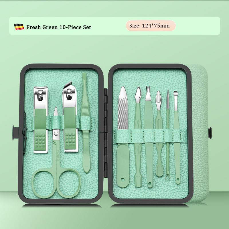 Spot Green 8-Piece Nail Clippers Set Dead Skin Scissors Manicure Tool Set Pedicure Tools Set
