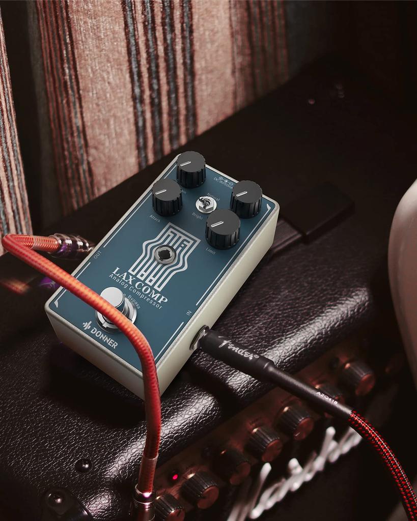 Donner Compressor Effects Pedal Compresses Excessive Input Signals and Preserves Original Sound -