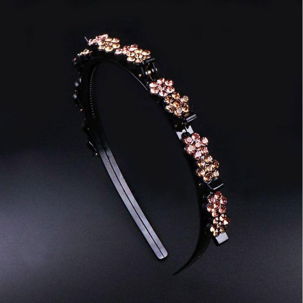 Plum Blossom Hair Bands with Clips Elegant Toothed Clip Braided Hairband  Four Seasons