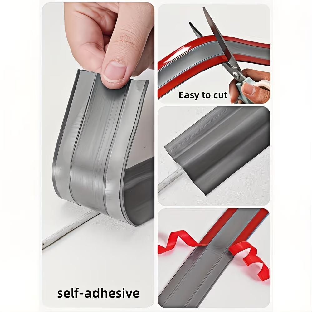 1pc 3meters/118.11in PVC Wire Safety Strip, Self-Adhesive, Resilient Wall & Floor Cable Cover Protector