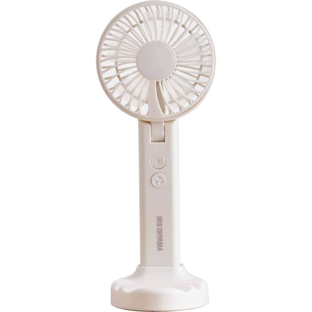Iris Ohyama Portable USB Battery with LED Pale White KHF-01-W Fan, Powered, Operated, Light,