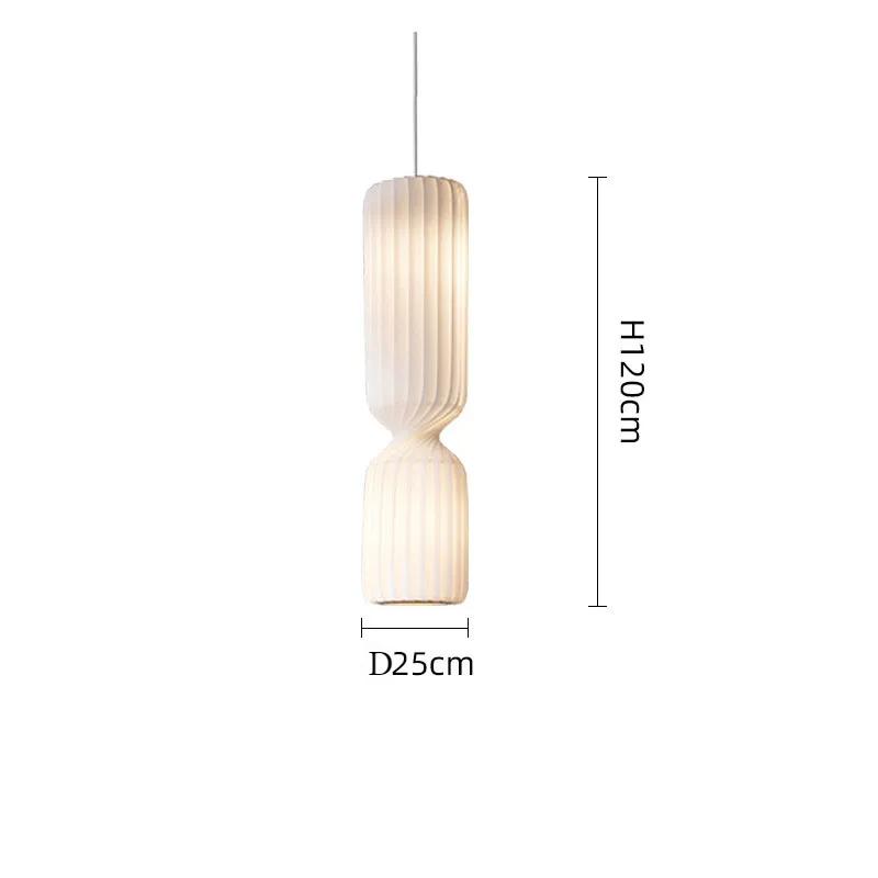 Danish Designer Cylindrical Shape Silk Pendant Lamp for Living Room Duplex Villa Loft Staircase Decor LED Floor Light