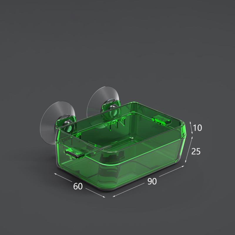 Reptil Transparent Mater Anti-escape Food Bowl Worm Live Container med sterke sugekopper Pet