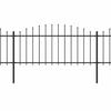 Steel Garden Fence with Spear Point Tops (0.5 0.75) * 3.4 M Black